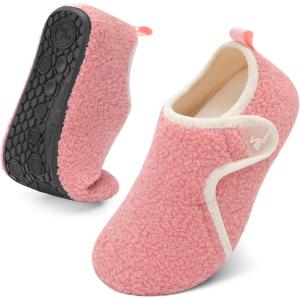 Spesoul Slippers for Women Men Rubber Soles House Slippers Indoor House Shoes Slip On Slipper Socks for Home Bedroom Swollen Edema Feet(Pink)