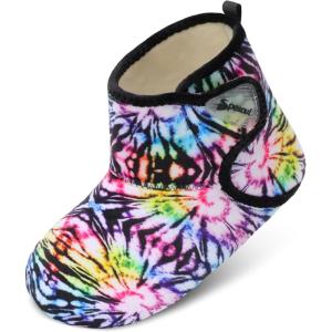 Spesoul Womens Mens Slipper Boots Fuzzy House Slippers Non Slip Slipper Socks Adjustable Bootie Slippers for Indoor and Outdoor(Colorflower)