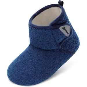 Spesoul Womens Mens Slipper Boots Fuzzy House Slippers Non Slip Slipper Socks Adjustable Bootie Slippers for Indoor and Outdoor(Navy)
