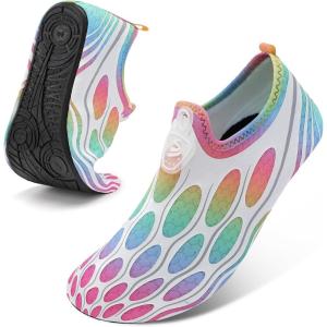 Spesoul Womens Mens Water Shoes Quick Dry Beach Swim Shoes Barefoot Aqua Socks Outdoor Sand Socks for Pool River Diving(Jb Colorful)