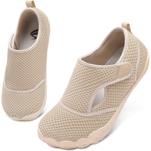 Spesoul Barefoot Shoes Women Wide Diabetic Shoes Orthopedic Neuropathy Womens Walking Shoes Slip On Sneakers Adjustable Lightweight Zero Drop for Edema Swollen Feet Hiking Water Grounded Elderly(Beige)