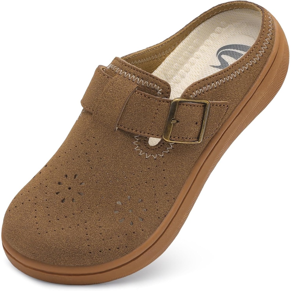 image:imageSpesoul Clogs for Women Wide Width Slip On Mules Slide On Potato Shoes Diabetic Slippers Closed Toe Zero Drop for Swollen Feet Summer Indoor OutdoorLightbrown