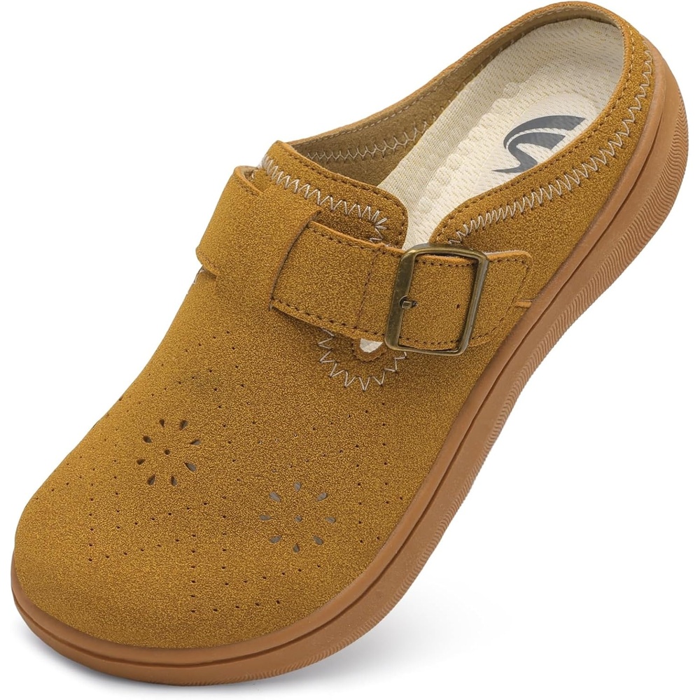 image:imageSpesoul Clogs for Women Wide Width Slip On Mules Slide On Potato Shoes Diabetic Slippers Closed Toe Zero Drop for Swollen Feet Summer Indoor OutdoorMustardyellow