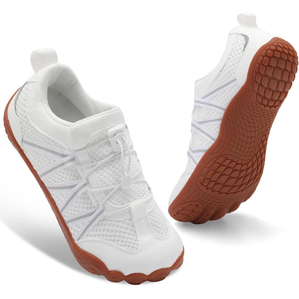 image:imageSpesoul Womens Mens Barefoot Shoes Wide Toe Box Walking Shoes Minimalist Slip On Sneakers Zero Drop Lightweight Breathable for Hiking Water Trail Running Workout Grounded Walking GymWhite