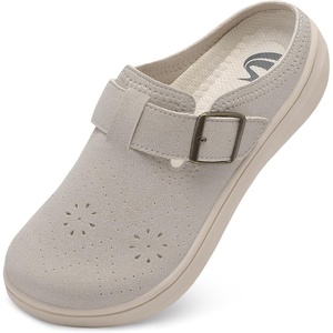 Spesoul Clogs for Women Wide Width Slip On Mules Slide On Potato Shoes Diabetic Slippers Closed Toe Zero Drop for Swollen Feet Summer Indoor Outdoor(Lightgrey)