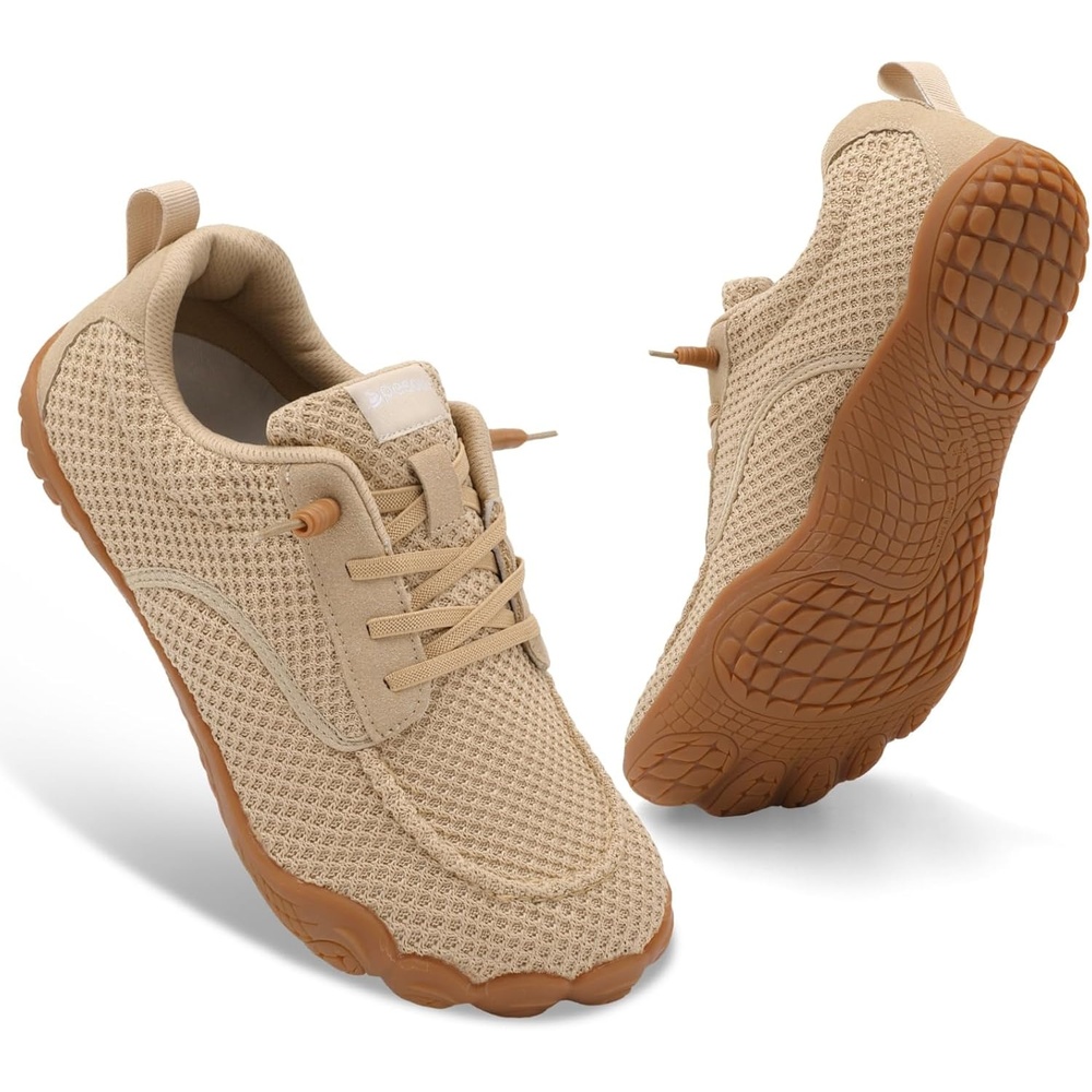 image:imageSpesoul Mens Barefoot Shoes Wide Hiking Shoes Zero Drop Minimalist Sneakers Lightweight Breathable Slip On for Water Trail Running Workout Grounded WalkingLightbrown