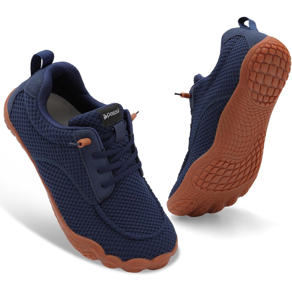 image:imageSpesoul Mens Barefoot Shoes Wide Hiking Shoes Zero Drop Minimalist Sneakers Lightweight Breathable Slip On for Water Trail Running Workout Grounded WalkingNavy