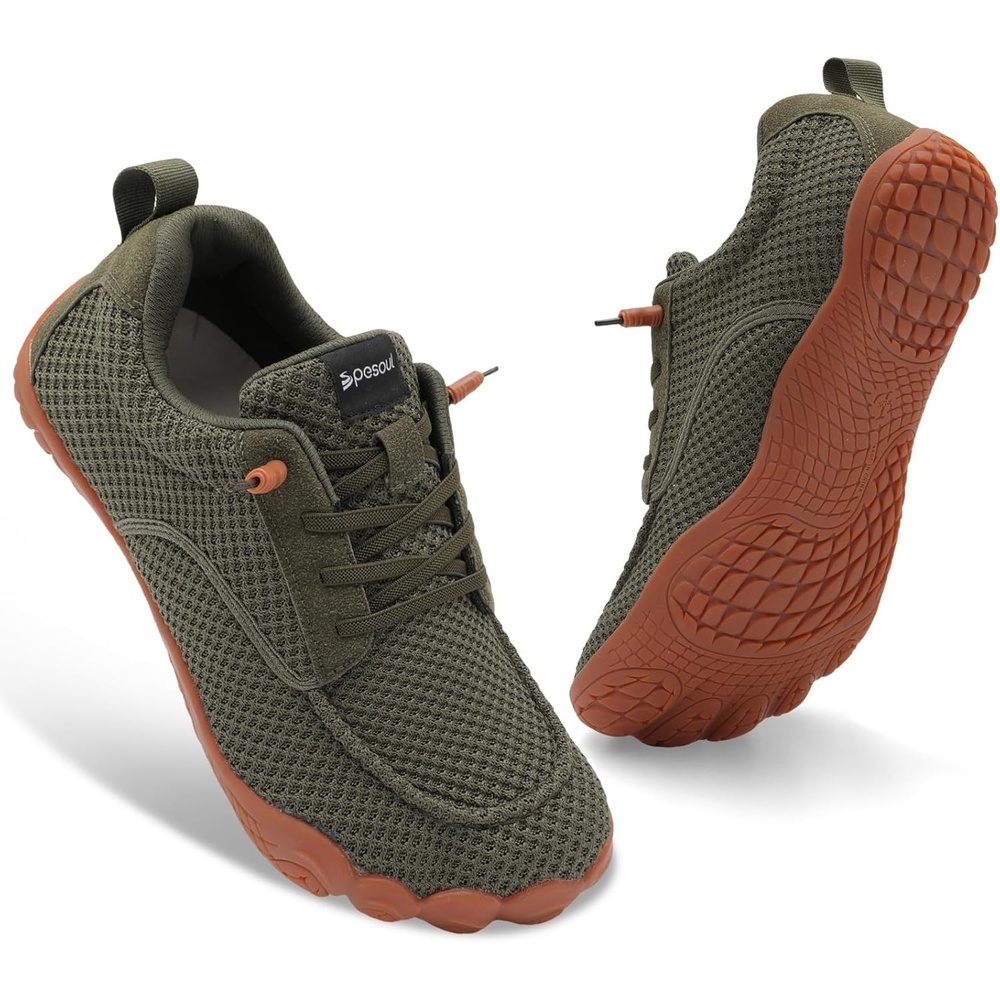 image:imageSpesoul Mens Barefoot Shoes Wide Hiking Shoes Zero Drop Minimalist Sneakers Lightweight Breathable Slip On for Water Trail Running Workout Grounded WalkingArgreen