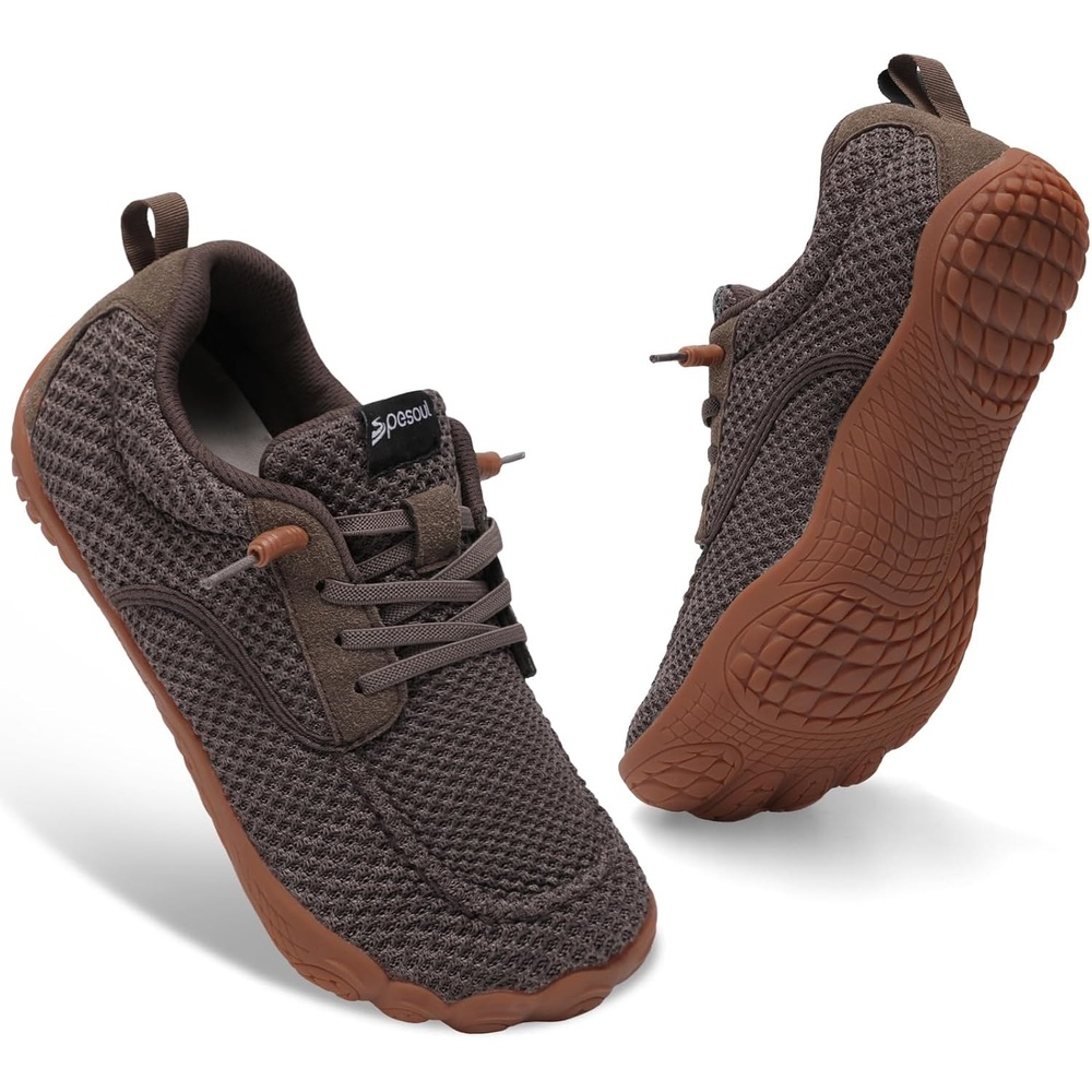 image:imageSpesoul Mens Barefoot Shoes Wide Hiking Shoes Zero Drop Minimalist Sneakers Lightweight Breathable Slip On for Water Trail Running Workout Grounded WalkingCharcoalgrey