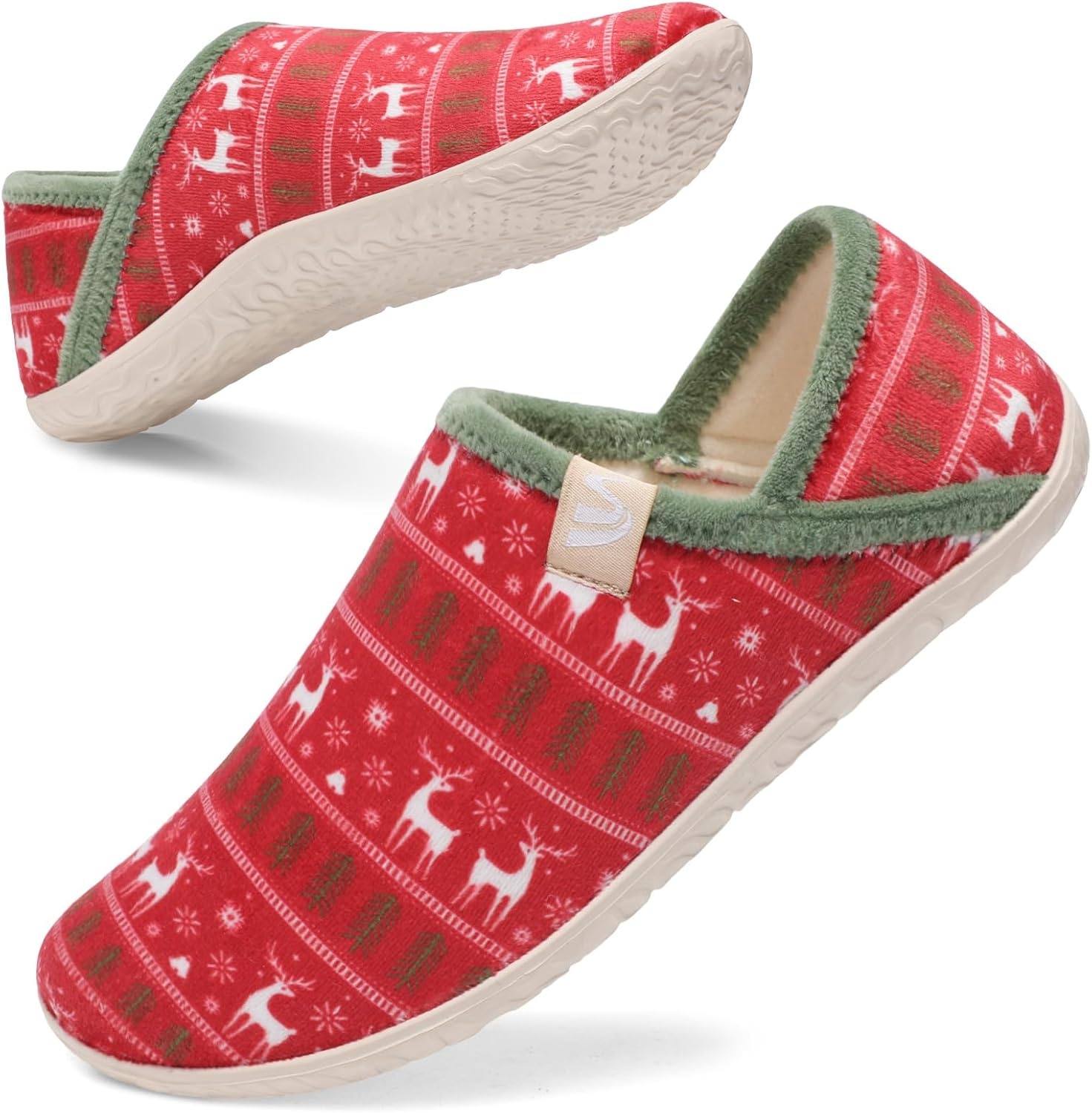 image:imageSpesoul Fuzzy House Slippers for Women Men Indoor Closed Back Lightweight Cozy Faux Furry Lining Barefoot House Shoes Slipper Socks for Bedroom Home Office Yoga Outdoor Walking ShoesRedchriselk