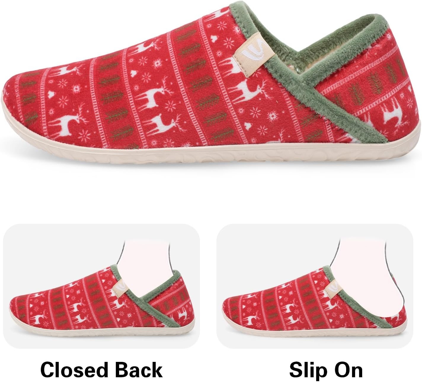 image:imageSpesoul Fuzzy House Slippers for Women Men Indoor Closed Back Lightweight Cozy Faux Furry Lining Barefoot House Shoes Slipper Socks for Bedroom Home Office Yoga Outdoor Walking ShoesRedchriselk
