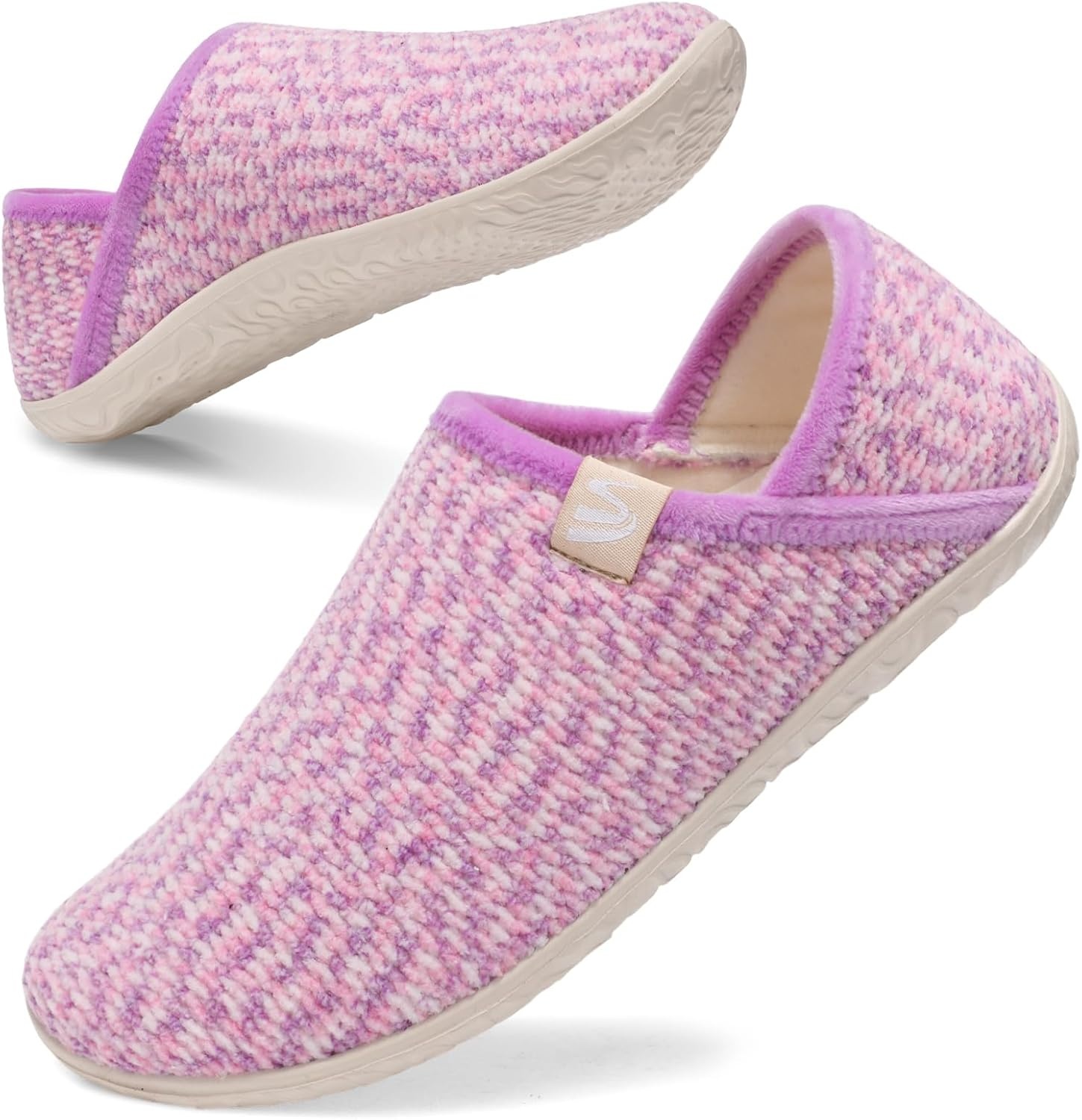 image:imageSpesoul Fuzzy House Slippers for Women Men Indoor Closed Back Lightweight Cozy Faux Furry Lining Barefoot House Shoes Slipper Socks for Bedroom Home Office Yoga Outdoor Walking ShoesPurplepink