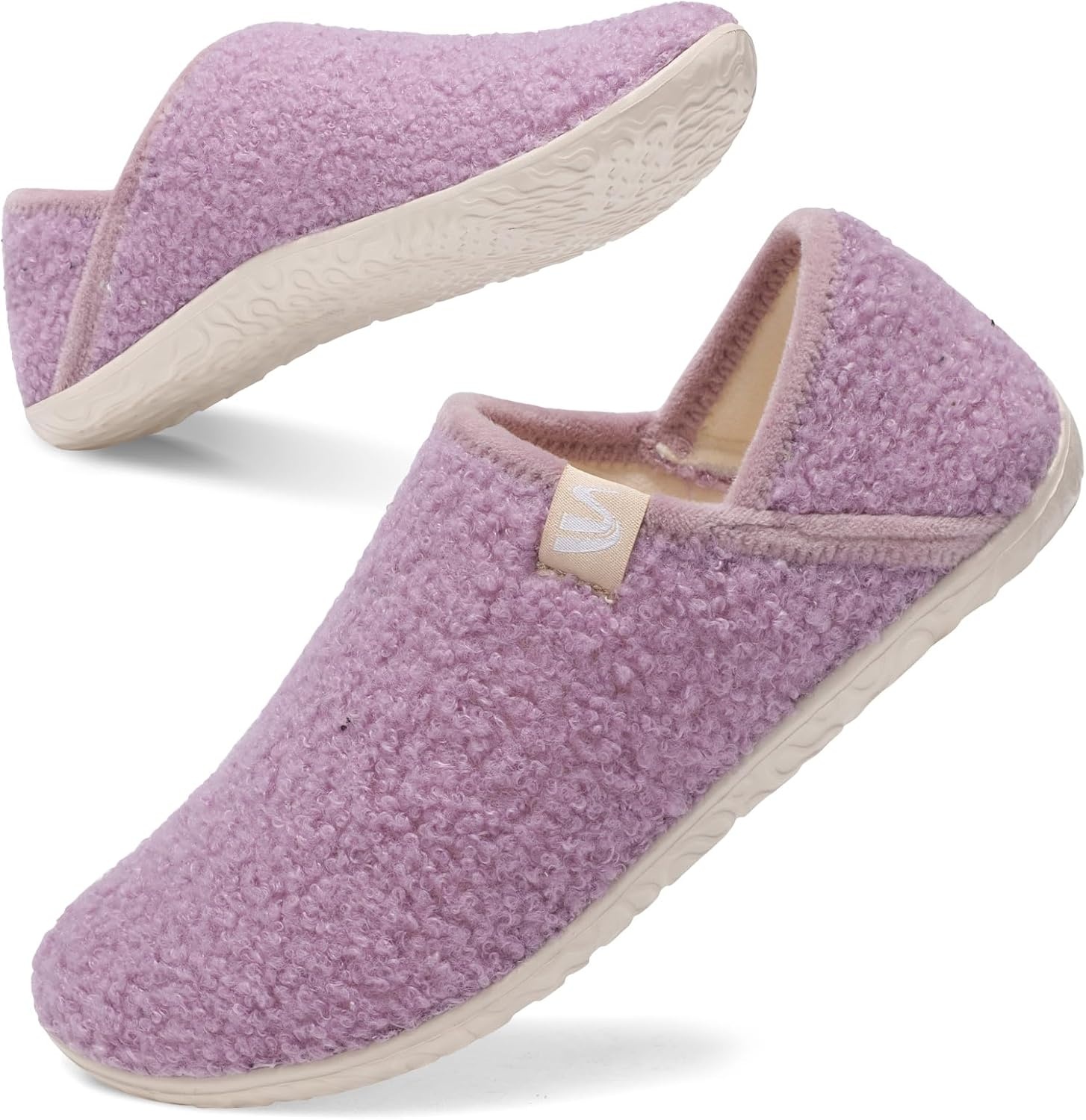 image:imageSpesoul Fuzzy House Slippers for Women Men Indoor Closed Back Lightweight Cozy Faux Furry Lining Barefoot House Shoes Slipper Socks for Bedroom Home Office Yoga Outdoor Walking ShoesPurple