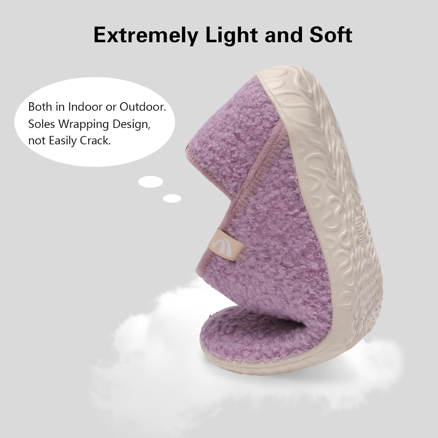 image:imageSpesoul Fuzzy House Slippers for Women Men Indoor Closed Back Lightweight Cozy Faux Furry Lining Barefoot House Shoes Slipper Socks for Bedroom Home Office Yoga Outdoor Walking ShoesPurple