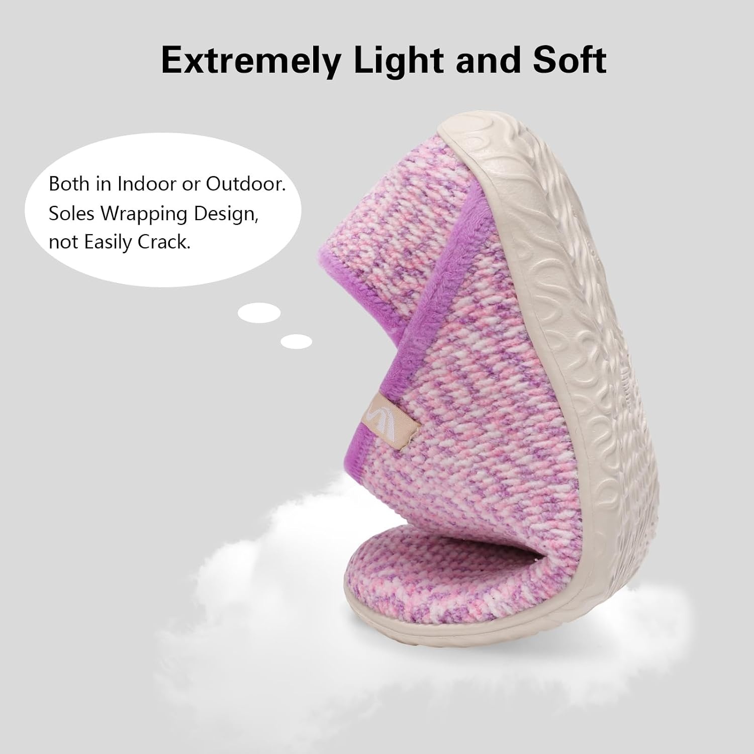 image:imageSpesoul Fuzzy House Slippers for Women Men Indoor Closed Back Lightweight Cozy Faux Furry Lining Barefoot House Shoes Slipper Socks for Bedroom Home Office Yoga Outdoor Walking ShoesPurplepink