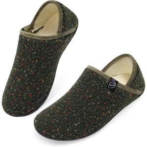 Spesoul Fuzzy House Slippers for Women Men Indoor Closed Back Lightweight Cozy Faux Furry Lining Barefoot House Shoes Slipper Socks for Bedroom Home Office Yoga Outdoor Walking Shoes(Darkgrnparti)