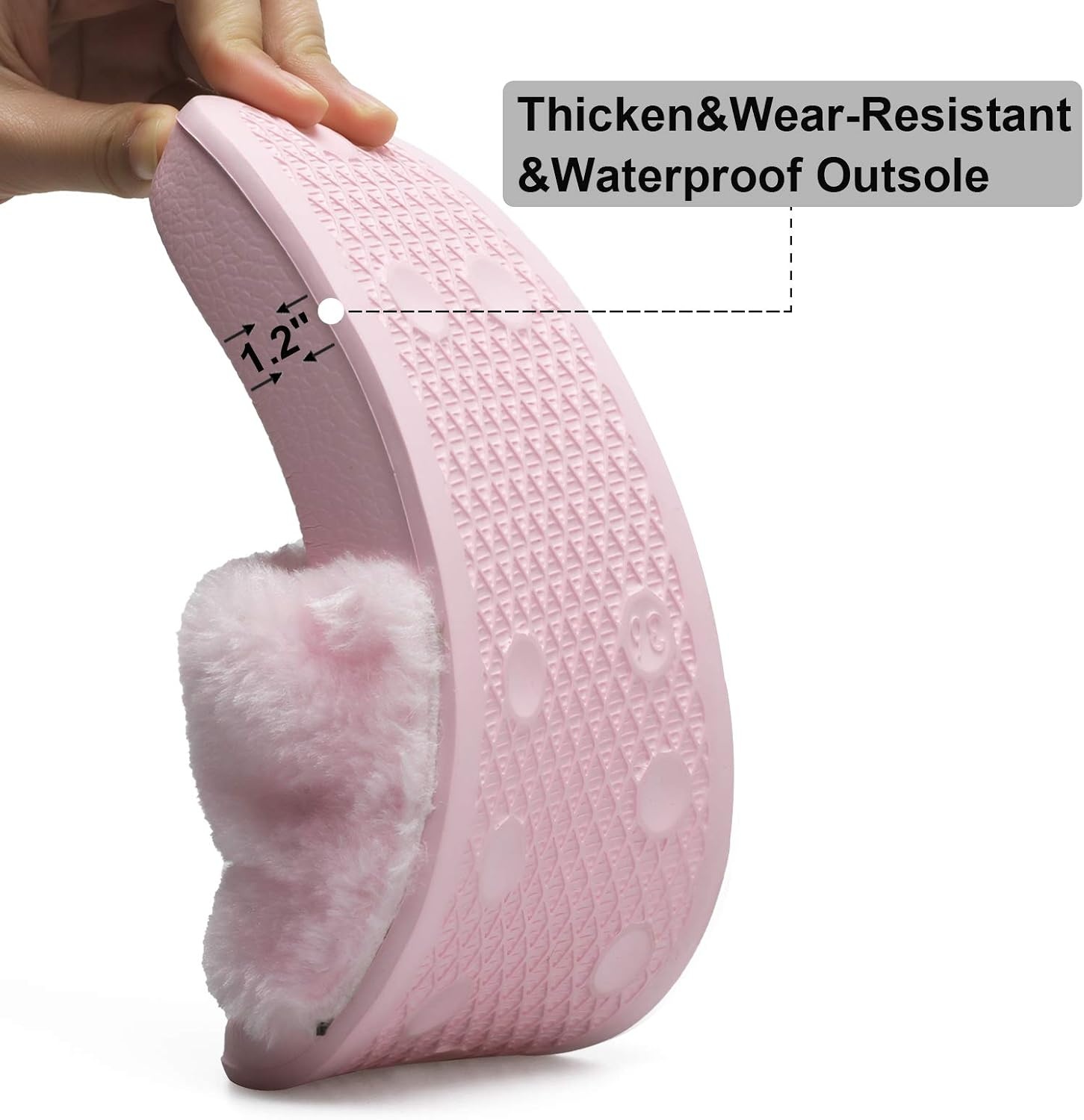image:imageSlides for Women Womens Slippers Fur Fuzzy Fluffy for House Bedroom Flat Slide Sandals Faux Fur Open Toe Arch Support Casual Indoor Outdoor Summer WinterPink