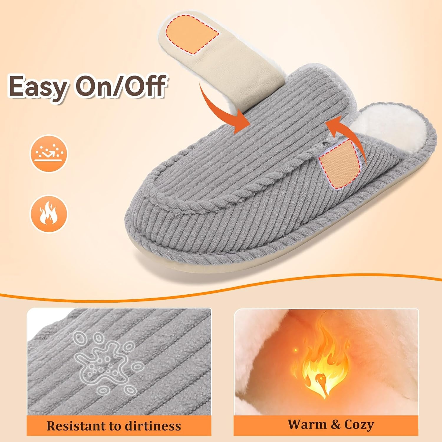 image:imageSpesoul Slippers for Women Indoor House Shoes Fuzzy Bedroom HomeGrey