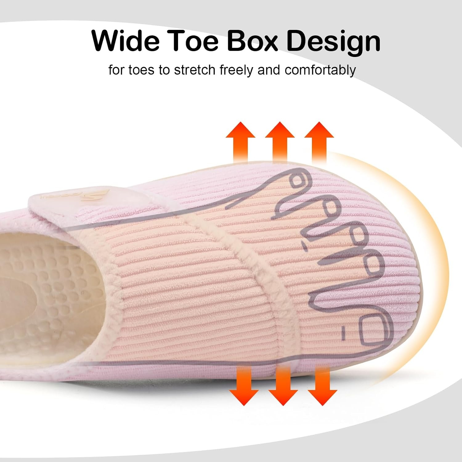 image:imageSpesoul Wide Womens Slippers Adjustable Diabetic Shoes Fuzzy Rubber Soles House Shoes Indoor Outdoor Slippers for Home Bedroom Swollen Edema FeetLightpink