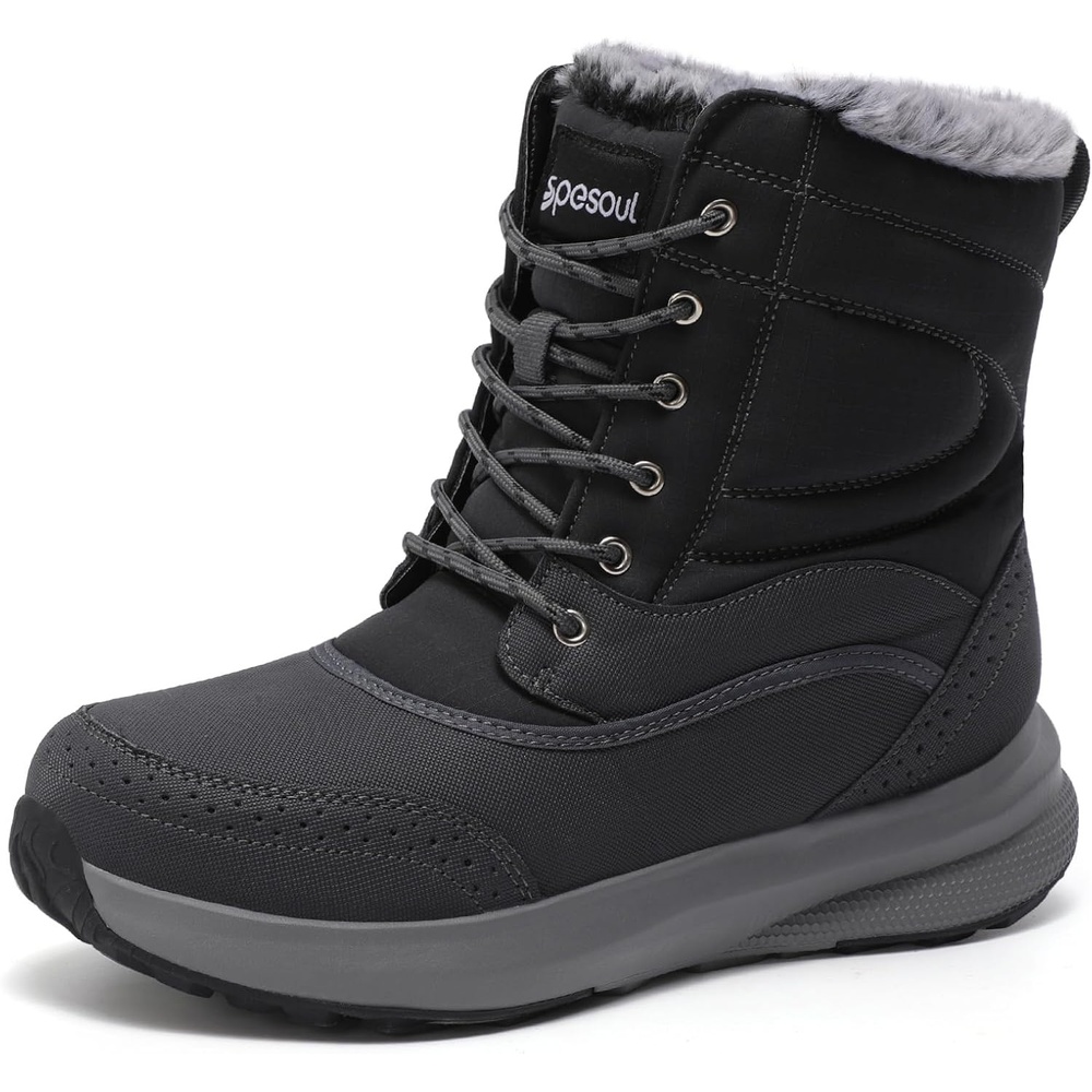 image:imageSpesoul Snow Boots for Men Winter Boots Warm Wide Waterproof LightweightDrakgrey