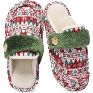 Spesoul Slippers for Women Indoor House Shoes Fuzzy Bedroom Home(Christmas)
