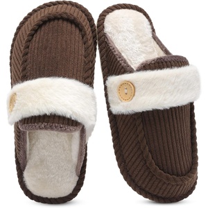 Spesoul Slippers for Women Indoor House Shoes Fuzzy Bedroom Home(Darkbrown)