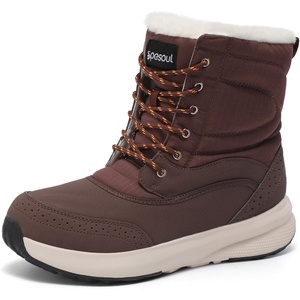 Spesoul Snow Boots for Men Winter Boots Warm Wide Waterproof Lightweight(Darkbrown)