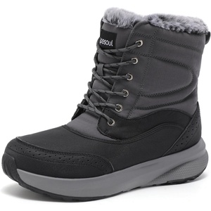 Spesoul Snow Boots for Men Winter Boots Warm Wide Waterproof Lightweight(Darkgreybl)